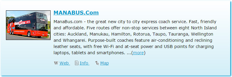 New Zealand Transport Guide Feature Listing